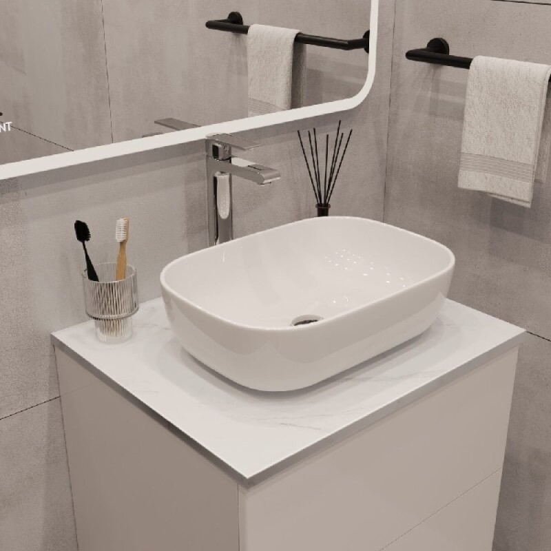 Столешница Viant Neo VNEO80MRBEL-STMDF, 80 см, цвет белый мрамор