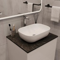 Столешница Viant Neo VNEO80MRCH-STMDF, 80 см, цвет черный мрамор