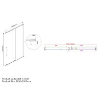 Душевая дверь Vincea Arno VPS-1A120CGB, 120 см, стекло тонированное, профиль черный