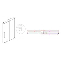 Душевая дверь Vincea Arno VPS-1A 120 см раздвижная, стекло прозрачное, хром, VPS-1A120CL