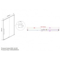 Душевая дверь Vincea Arno VPS-1A, 120 см, раздвижная, стекло прозрачное, профиль черный, VPS-1A120CLB