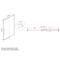 Душевая дверь Vincea Arno, 150 см, раздвижная, стекло прозрачное, хром, VPS-1A150CL