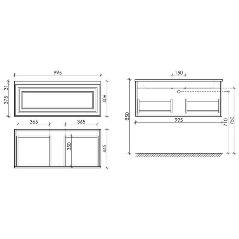 Тумба под раковину Sancos Very 100 см, подвесная, цвет Beige Soft, VR100CE