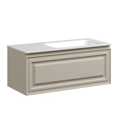 Тумба под раковину Sancos Very 100 см, подвесная, левая, цвет Beige Soft, VR100LCE