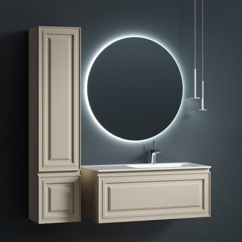 Тумба под раковину Sancos Very 100 см, подвесная, левая, цвет Beige Soft, VR100LCE