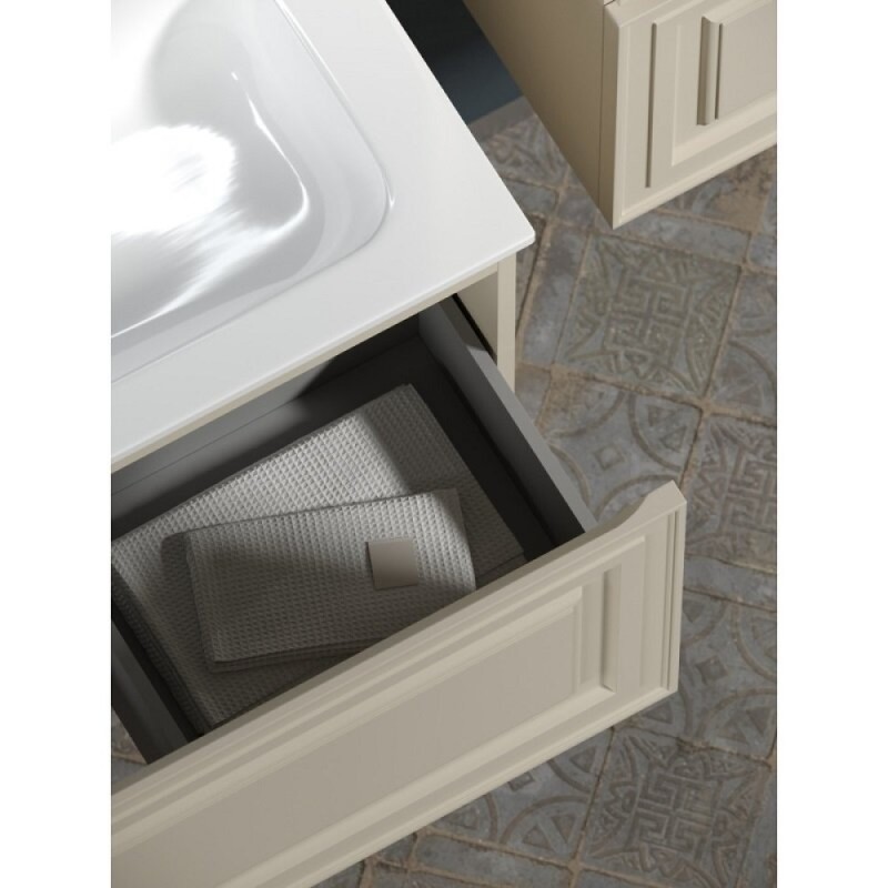 Тумба под раковину Sancos Very 100 см, подвесная, левая, цвет Beige Soft, VR100LCE
