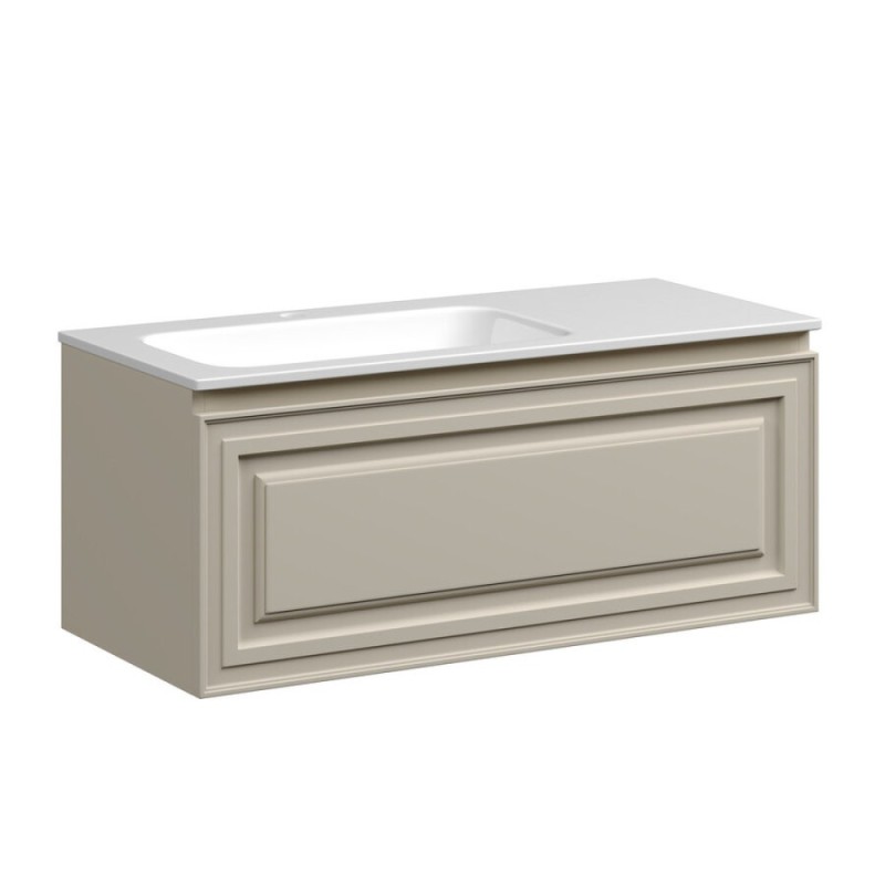 Тумба под раковину Sancos Very 100 см, подвесная, левая, цвет Beige Soft, VR100LCE