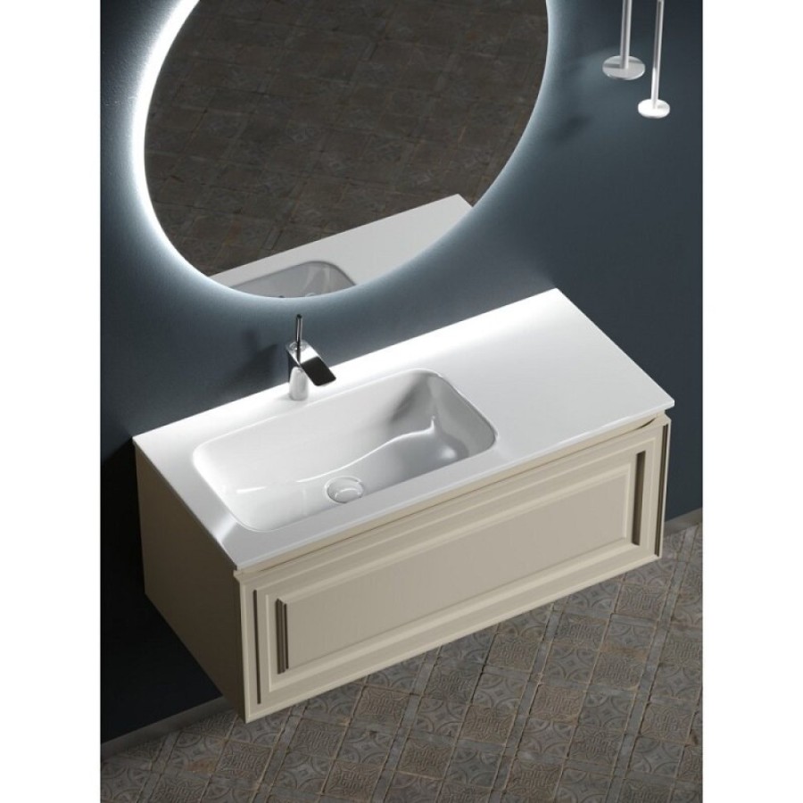 Тумба под раковину Sancos Very 100 см, подвесная, правая, цвет Beige Soft, VR100RCE