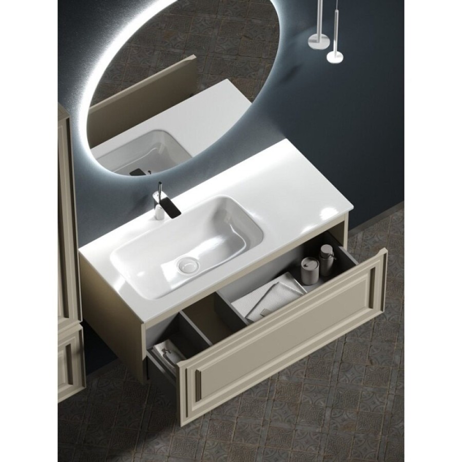 Тумба под раковину Sancos Very 100 см, подвесная, правая, цвет Beige Soft, VR100RCE
