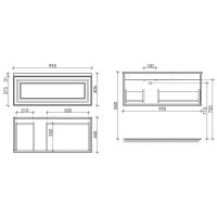 Тумба под раковину Sancos Very 100 см, подвесная, правая, цвет Beige Soft, VR100RCE