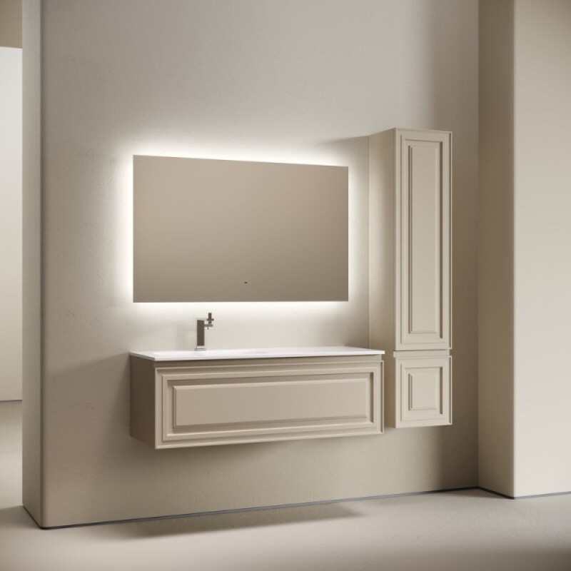 Тумба под раковину Sancos Very VR120LCE, 120 см, подвесная, Beige Soft, левая