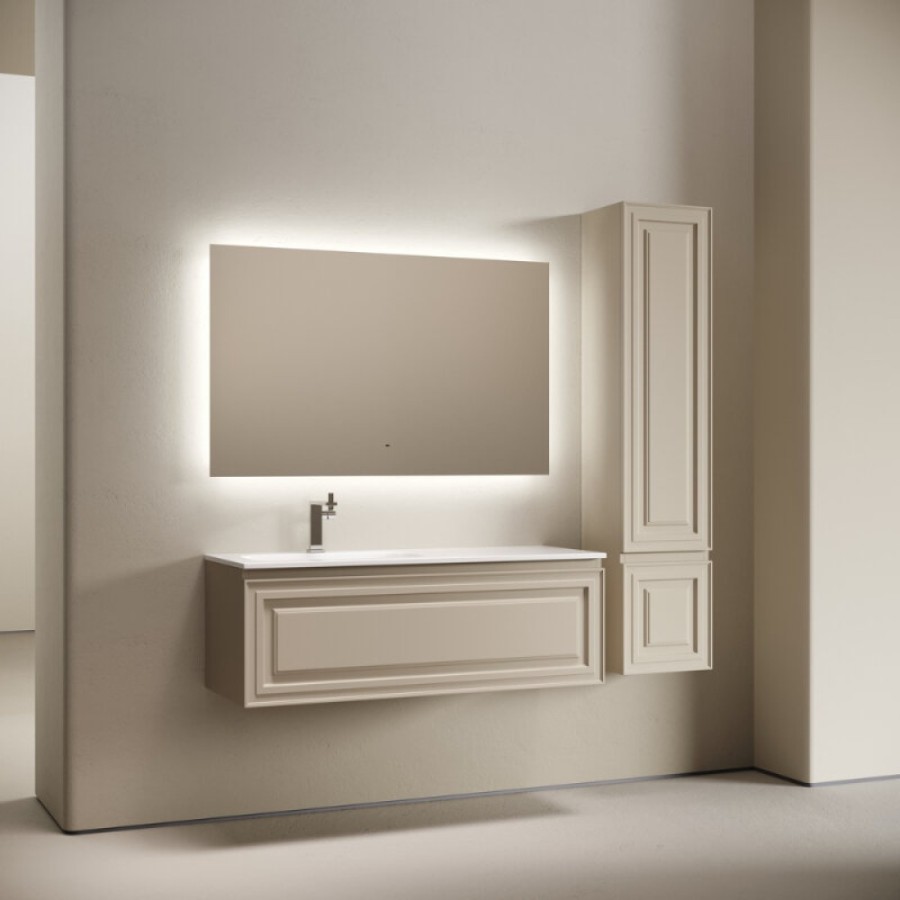 Тумба под раковину Sancos Very VR120LCE, 120 см, подвесная, Beige Soft, левая