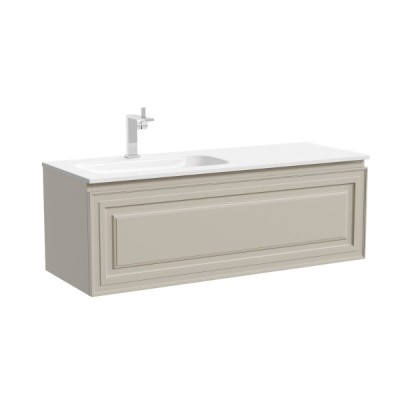 Тумба под раковину Sancos Very VR120LCE, 120 см, подвесная, Beige Soft, левая