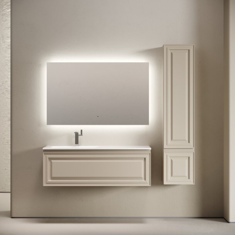 Тумба под раковину Sancos Very VR120LCE, 120 см, подвесная, Beige Soft, левая