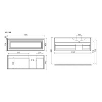 Тумба под раковину Sancos Very VR120RW, 120 см, подвесная, Bianco, правая