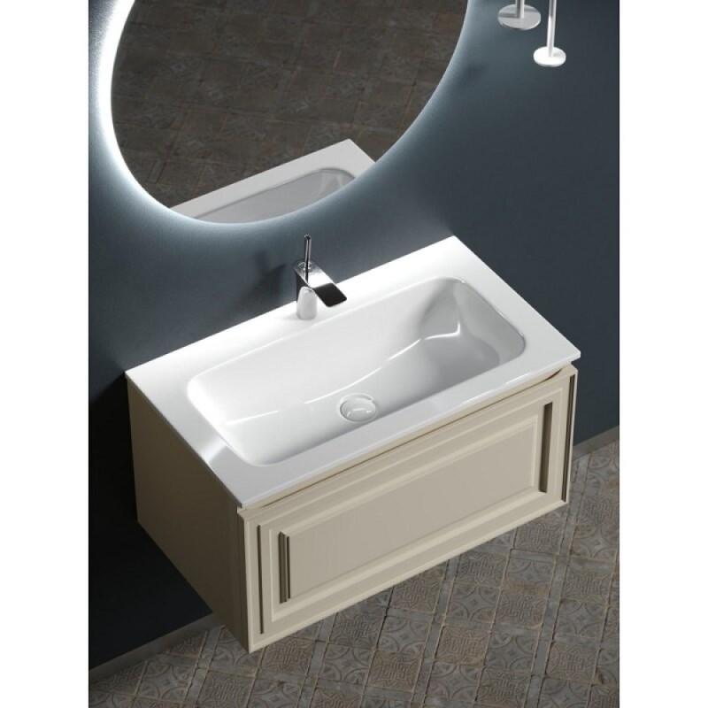 Тумба под раковину Sancos Very 80 см, подвесная, цвет Beige Soft, VR80CE