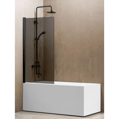 Шторка на ванну Vincea VSB 80 x 140 см распашная, стекло тонированное, черный, VSB-11800CGB