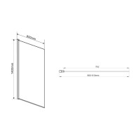 Душевая шторка на ванну Vincea VSB-11800CLB 80 x 140 см, распашная, стекло прозрачное, черный