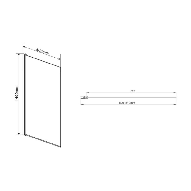 Душевая шторка на ванну Vincea VSB-11800CLB 80 x 140 см, распашная, стекло прозрачное, черный