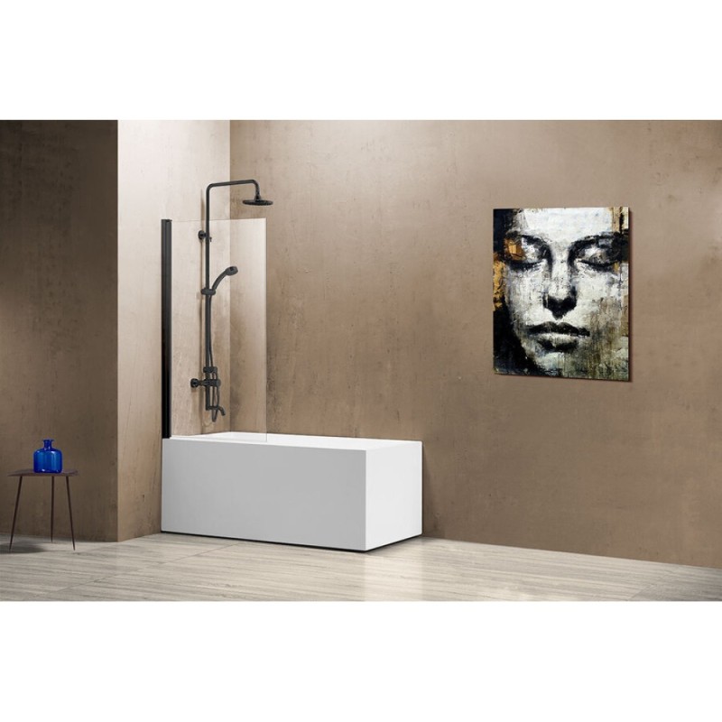 Душевая шторка на ванну Vincea VSB-11800CLB 80 x 140 см, распашная, стекло прозрачное, черный