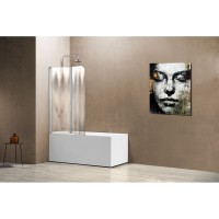Душевая шторка на ванну Vincea VSB-12114CH-L/R, 114 x 140 см, складная, стекло шиншилла, хром