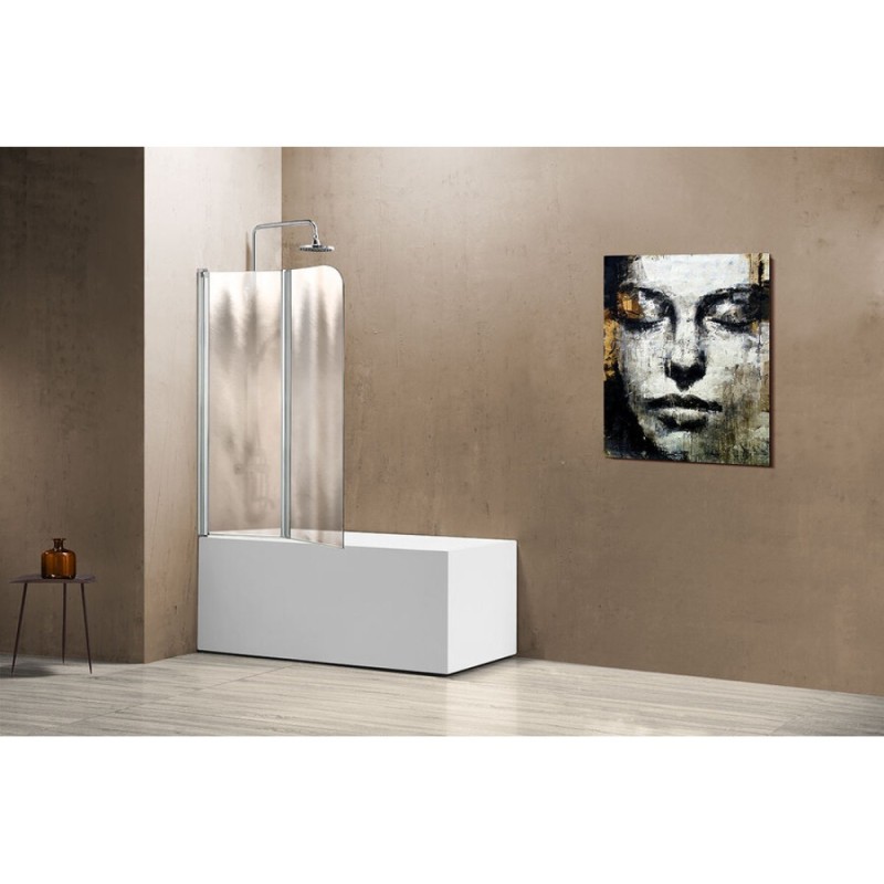 Душевая шторка на ванну Vincea VSB-12114CH-L/R, 114 x 140 см, складная, стекло шиншилла, хром