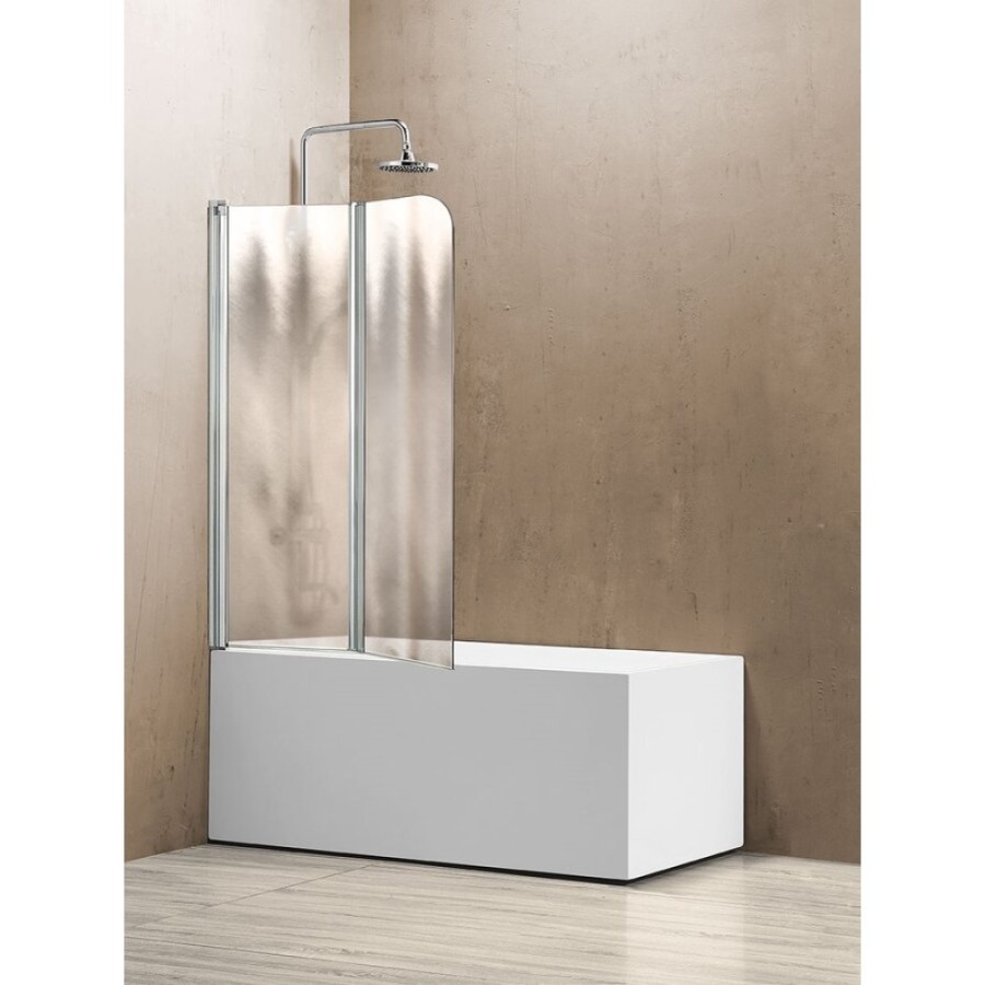 Душевая шторка на ванну Vincea VSB-12114CH-L/R, 114 x 140 см, складная, стекло шиншилла, хром