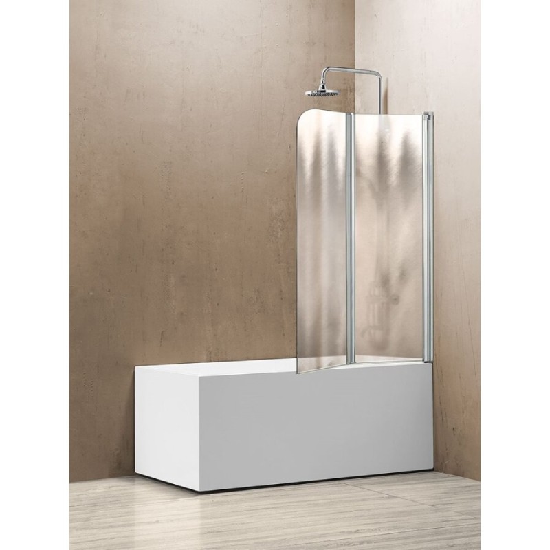 Душевая шторка на ванну Vincea VSB-12114CH-L/R, 114 x 140 см, складная, стекло шиншилла, хром