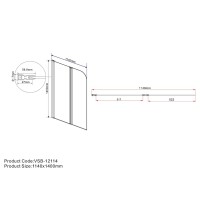 Душевая шторка на ванну Vincea VSB-12114CH-L/R, 114 x 140 см, складная, стекло шиншилла, хром