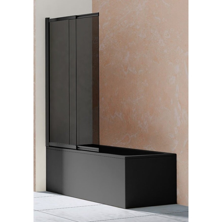 Шторка на ванну Vincea VSB-1E 100 x 145 см раздвижная, стекло тонированное, черный матовый, VSB-1E100CGB