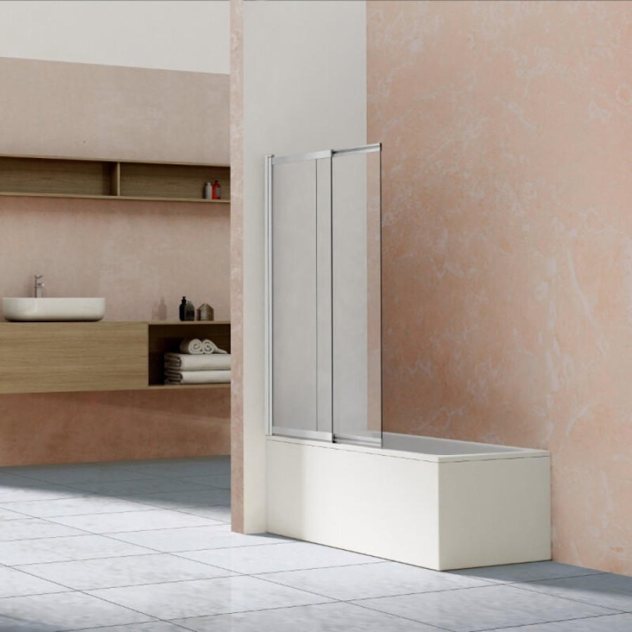 Душевая шторка на ванну Vincea VSB-1E100CLBN, 100 см, стекло прозрачное, профиль брашированный никель