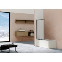 Шторка для ванны Vincea VSB 100 см, стекло прозрачное, профиль воронёная сталь, gunmetal, VSB-1E100CLGM