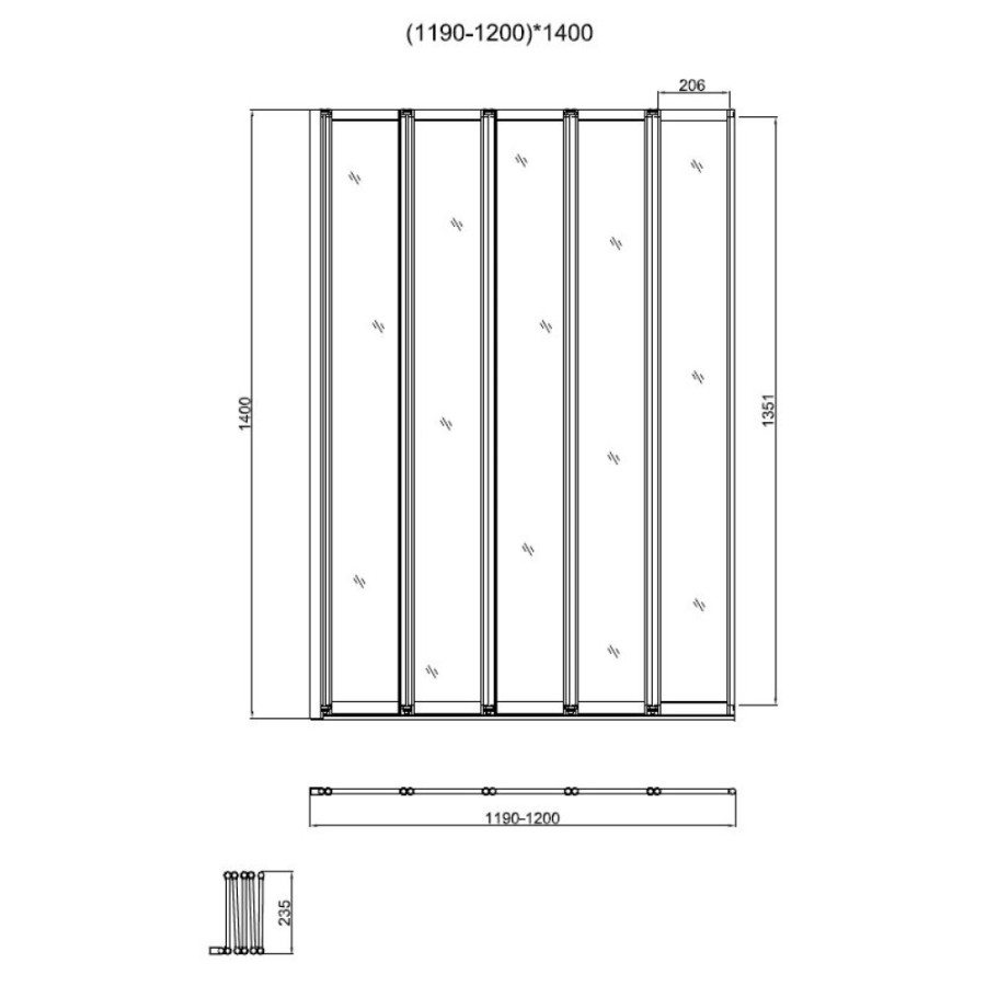 Шторка для ванны Vincea VSB 120 см, стекло прозрачное, профиль хром, VSB-32120CL