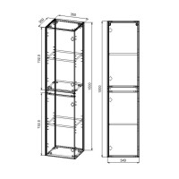 Пенал Vincea Chiara/Luka 80 см, подвесной, темно-коричневый (R.Oak), VSC-2CL150RO