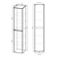 Пенал Vincea Vico VSC-2V170RW 35 см, подвесной, коричневый