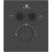 Смеситель для душа Vincea VSCV-321T-MMB, на 2 потребителя, термостатический, черный матовый