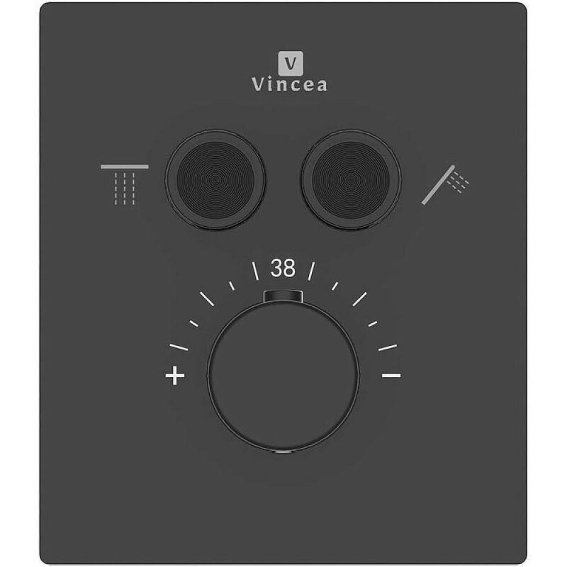 Смеситель для душа Vincea VSCV-321T-MMB, на 2 потребителя, термостатический, черный матовый