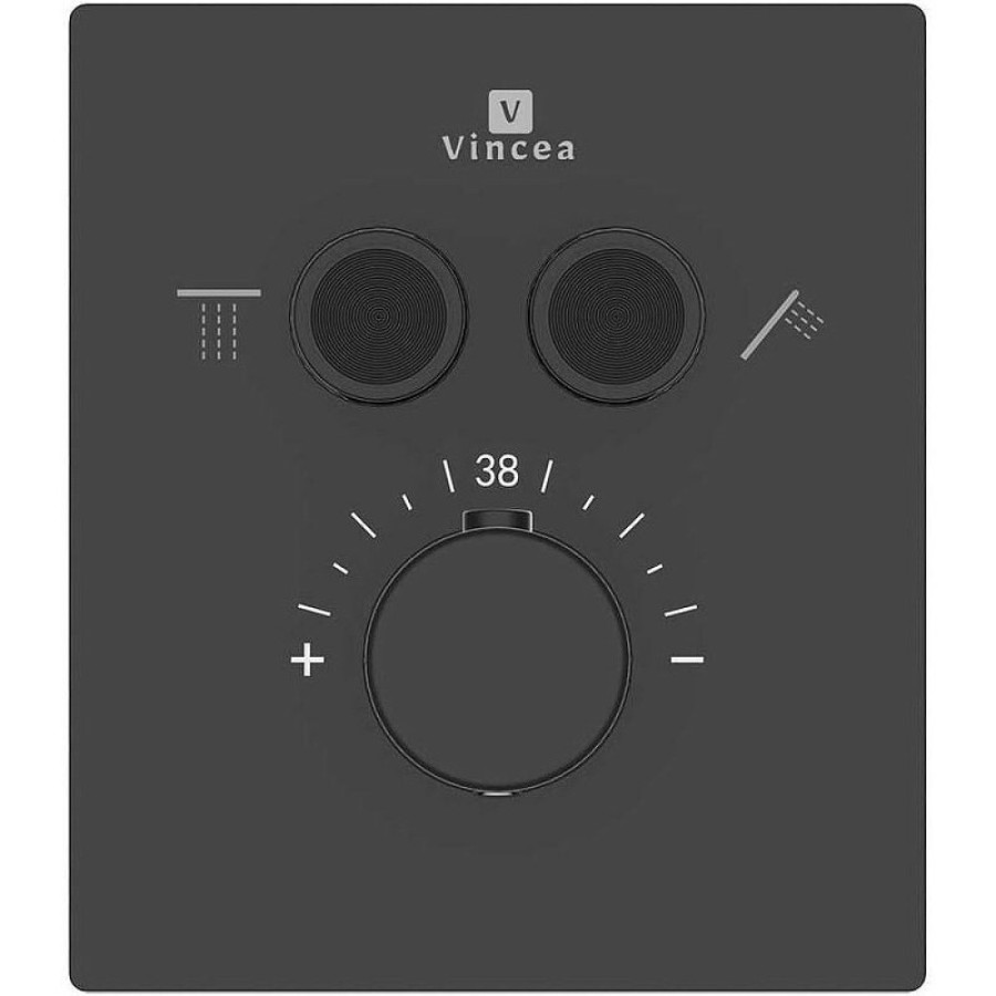 Смеситель для душа Vincea VSCV-321T-MMB, на 2 потребителя, термостатический, черный матовый