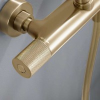Душевая система Vincea Desire VSFS-1D0TBG, термостатическая, брашированное золото