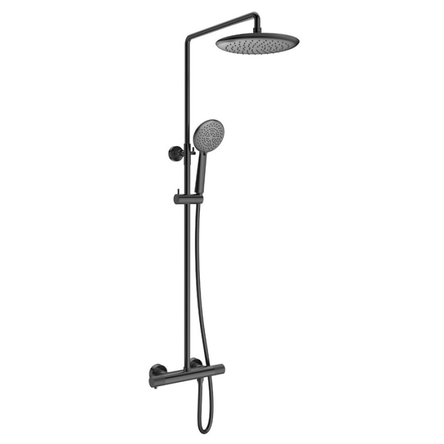 Душевая система Vincea Desire VSFS-1D0TGM, термостатическая, воронёная сталь, gunmetal