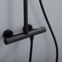 Душевая система Vincea Desire VSFS-1D0TMB, термостатическая, черный матовый