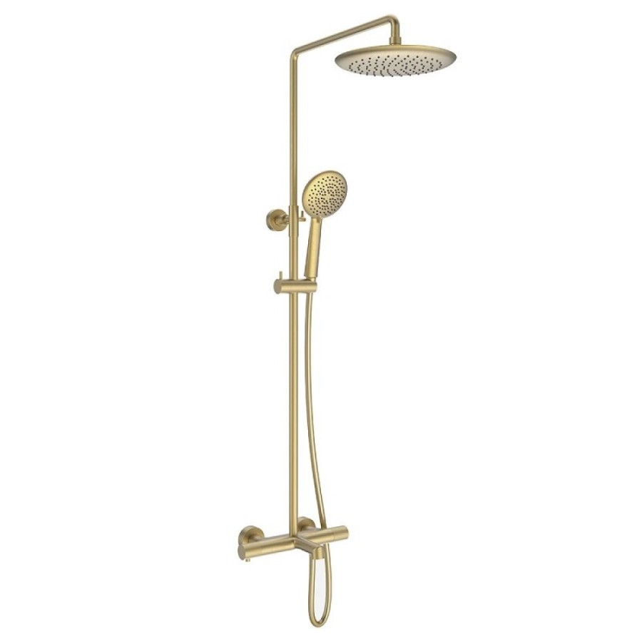 Душевая система Vincea Desire VSFS-1D1TBG, термостатическая, на 3 потребителя, цвет брашированное золото