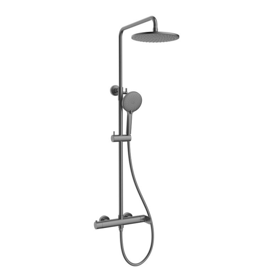 Душевая система Vincea Rondo VSFS-1R0GM, без излива, цвет вороненая сталь