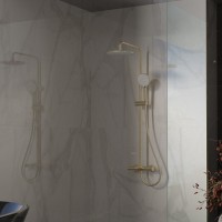 Душевая система Vincea Rondo VSFS-1R1BG, с изливом, цвет брашированное золото