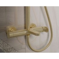 Душевая система Vincea Rondo VSFS-1R1BG, с изливом, цвет брашированное золото