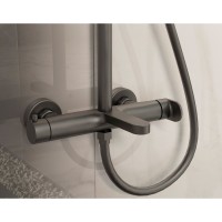 Душевая система Vincea Rondo VSFS-1R1GM, с изливом, цвет вороненая сталь, gunmetal