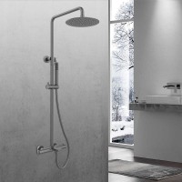 Душевая система Vincea Vogue VSFS-1V1TGM, термостатическая, воронёная сталь, gunmetal