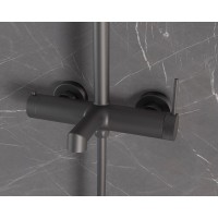 Душевая система Vincea Rim VSFS-2RM1GM, с изливом, цвет вороненая сталь, gunmetal