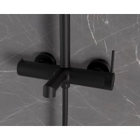 Душевая система Vincea Rim VSFS-2RM1MB, с изливом, цвет черный матовый