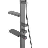 Душевая система Vincea Inspire VSFS-3I11GM, с каскадным изливом, воронёная сталь, gunmetal